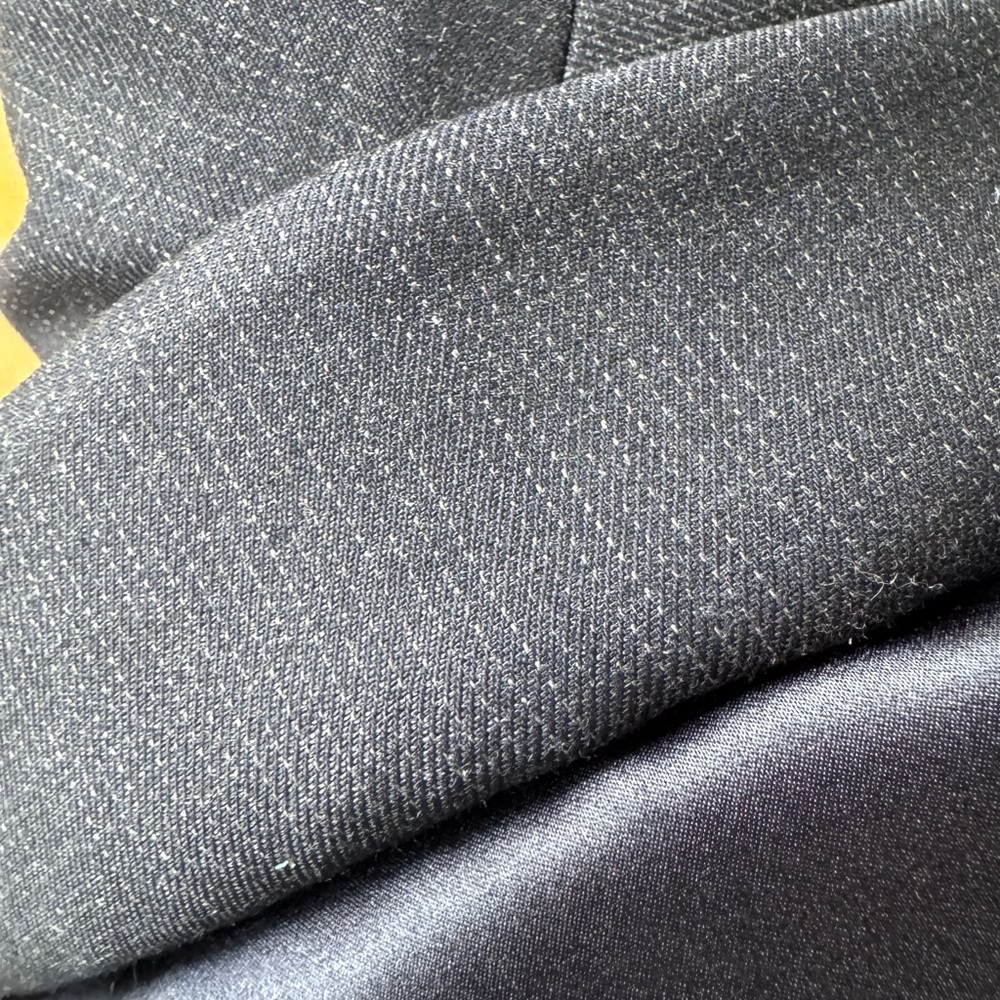 TWP Mo Wool-Blend Oversized Blazer Indigo Charcoal Pinstripe Size S New w/o Tags - Picture 7 of 10